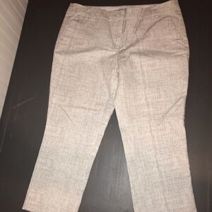 Katherine Barclay Montreal Grey and tan cropped flat front chino pants size 10
